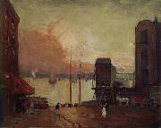 Robert Henri Cumulus Clouds,East River USA oil painting artist